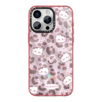 Benefit pink leopard print cute kt cat suitable for iphone17promax apple 16pro crystal shield magnetic phone case 15 new style 13 sets 14 wave pattern 12 anti-fall color border