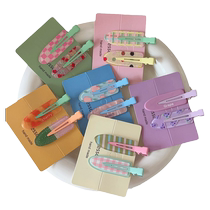 Korean girl dopamine color clip grape fruit hair clip ins side clip seamless clip broken hair side clip for women