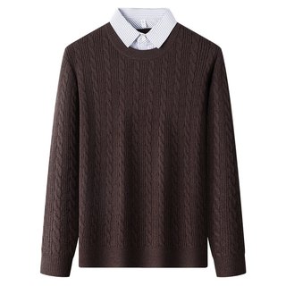 Luo meng 2025 men's thickened warm fake two-piece top