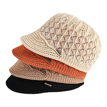 New hat womens spring and summer peaked cap design niche hollow small head circumference womens ice silk hat beret