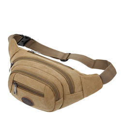 New men's and women's canvas waist bag business collection large-capacity bag sports multi-functional messenger bag casual mobile phone chest bag