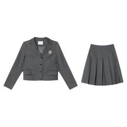 ສະບາຍດີ Canon College Style Badge Stripe Suit Pleated Skirt Set Women's suit Jacket Skirt Set two-pieces