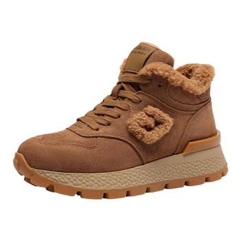 Warm fleece sports and casual cotton shoes