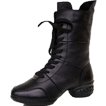 Italy Italy Fly Genuine Leather Dance Shoes Women Shoes Adult Square Dance Shoes Jazz Spring Autumn Dancing Shoes Soft-bottom Water Soldiers Dance Boots