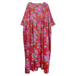 Preference-Peony/Xiao Su original design ramie print niche long robe retro travel dress CC