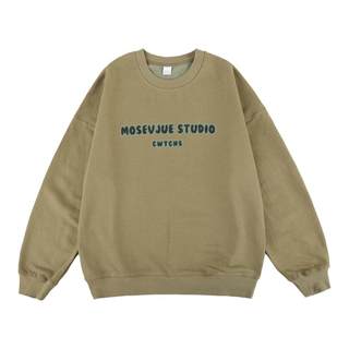 Hong kong literary men's american style round neck sweatshirt men's loose style