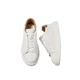 Simple cowhide white shoes