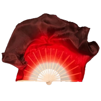 Xia Huis same style Wanjiang dance fan silk square dance double-sided burgundy gradient dance special silk fan props