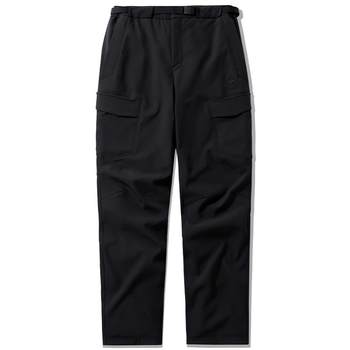 Camel men's loose straight wide-leg pants plus velvet windproof and water-proof large pocket work pants for men's autumn and winter