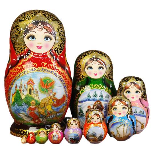 High-end painted Russian 10-layer matryoshka doll