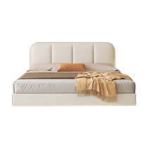 Dongxiong suspended bed with lights light luxury simple modern leather double bed master bedroom 1 8m cream style small apartment wedding bed
