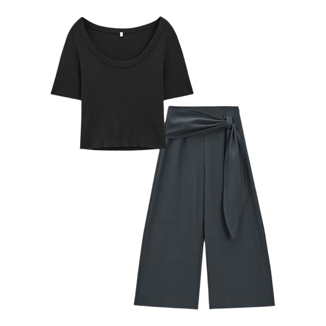 ເສື້ອຜ້າ Aiyi 2026 ພາກຮຽນ spring ແລະ summer commuting temperament intellectual casual trendy fashion trendy waist ສູງ slim trousers ເທິງແລະຕ່ໍາ.