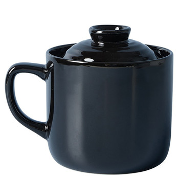 Ceramic japanese-style high-temperature resistant large soup cup with lid steamed rice cup