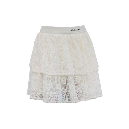 Lakewill双层蕾丝网球短裙透气跑步防走光速干休闲户外运动短裙