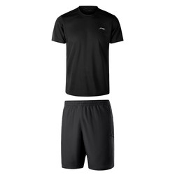 Li Ning Speed ​​Sports Set Men's Summer New Running Fitness Sportswear Men's Bingshi Short Sleeve shorts
