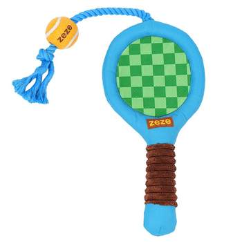 Dog toy tennis rackets with grinding teeth and cleaning