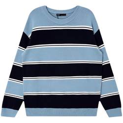 A21 men's loose couple sweater men's autumn and winter American retro striped sweater men's top sweater autumn