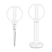 Deli New Seco standing scissors for office special hand-cut high-looking hand-made knife base portable scissors office scissors that do not hurt your hands stainless steel anti-rust scissors 135