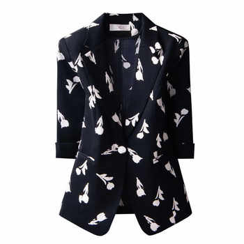 Printed street small suit jacket women's thin 2024 summer style new professional temperament fashion small suit top trendy