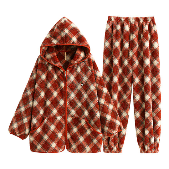 Carrefen women's half-velvet pajamas