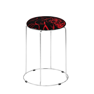Plastic stool for household use, simple and fashionable, thickened steel bar