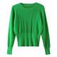 Sweater ສັ້ນ waisted ສູງສໍາລັບແມ່ຍິງ 2026 ພາກຮຽນ spring ເຄື່ອງນຸ່ງແມ່ຍິງແບບໃຫມ່