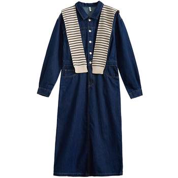 Denim long sleeve commuter dress