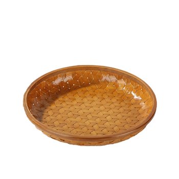 Handmade bamboo woven fruit tray fruit storage basket living room tea table
