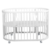 Dr. Cradle crib multifunctional imported beech solid wood spliced ​​large bed removable baby internet celebrity bb round bed