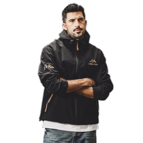 山系冲锋衣外套男春秋款城市户外通勤防水连帽宽松休闲夹克男秋季