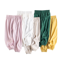 Childrens ice silk anti-mosquito pants summer loose casual sweatpants for boys and girls thin childrens clothing leggings for small and medium-sized children