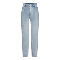 Navigare Italian dinghy blue washed jeans womens summer thin casual all-match pint-sized pants