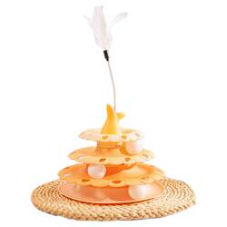 Cat Toy Teaser Wand Self-Entertainment Boredom Buster Cat Turntable Teaser Gadget Energy-Consuming Cat Supplies
