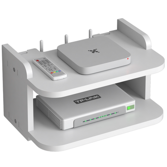 wifi墙壁电视挂墙上机顶盒路由器放置架置物收纳盒免打孔托架支架