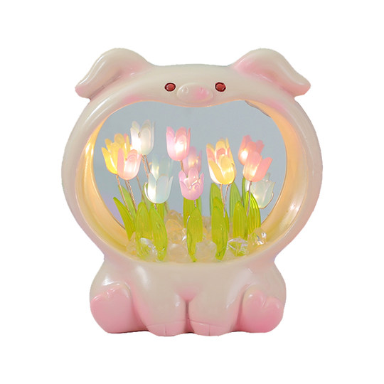 Tulip night light ornaments, handmade flowers, cute pets, study decorations, gifts for best friends and teachers