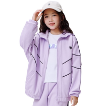 Balabala childrens clothing boys suits middle-aged and girls hooded trendy warm plus velvet two-piece set childrens fashionable and versatile