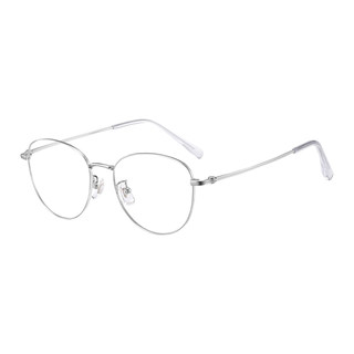 超轻钛架清冷银丝方圆框眼镜女近视可配度数高智感细边框眼睛镜架