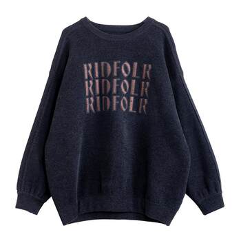 Boucherie round neck letter long-sleeved top sweater women's loose casual pullover sweater 2024 ພາກຮຽນ spring ແລະດູໃບໄມ້ລົ່ນຮູບແບບໃຫມ່