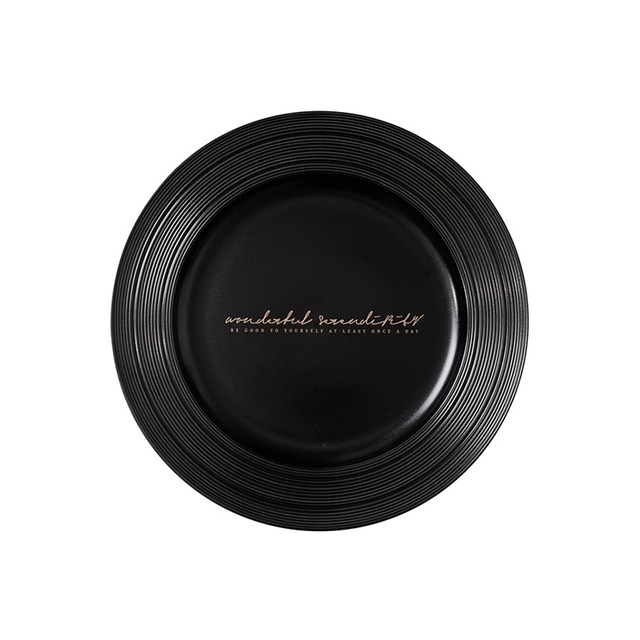 Nordic relief round high-end ceramic western-style steak tray