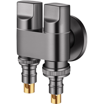 Double outlet washing machine faucet angle valve one in and two out special double faucet automatic water stop valve one point and two connectors