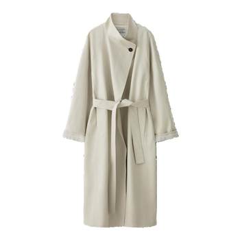 Ruishi silhouette cotton-sensory long and short windbreaker