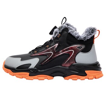 Xtep boys' shoes new winter plus velvet large cotton high-top warm cotton shoes children's non-slip middle and large children's sports shoes