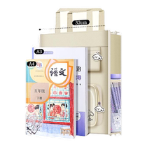 Canvas bag tutoring bag middle school student portable large capacity summer tutoring class lightweight zippered book bag high appearance