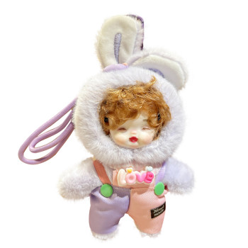 Fairytale frog soft cute rabbit plush keychain