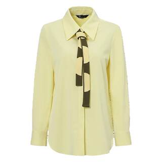 IDPAN女装秋季新款时尚设计职场气质都市极简衬衫领长袖上衣