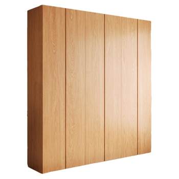 Customized oak solid wood wardrobe bedroom home use 2024 hot wood color storage cabinet one-door to top wardrobe