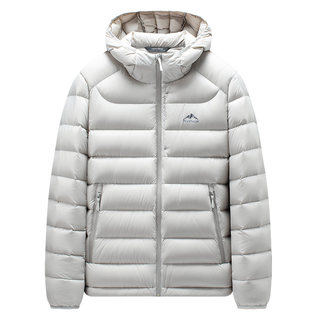 高蓬拒水90鸭绒164g充绒冬季保暖连帽排骨轻薄羽绒服男女情侣外套