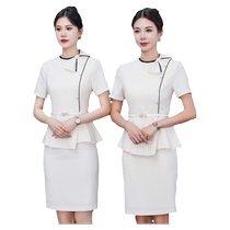 Short-sleeved professional suit skirt high-end oral clinic medical beauty front desk work clothes beauty salon work clothes womens summer