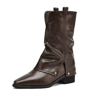 Daphne maillard short boots women's pointed toe martin boots