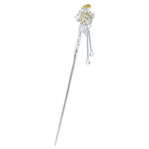 Chinese Gold Treasure Twelve Flower Goddess Pure Silver Hairpin Womens Hair Accessories Headdress Chinese Valentines Day Gift for Girlfriend 1693